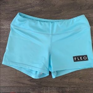 Blue FLEO spandex shorts